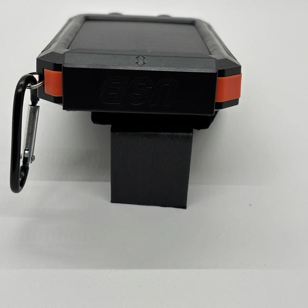Solar Charger Power Bank - Orange and Black